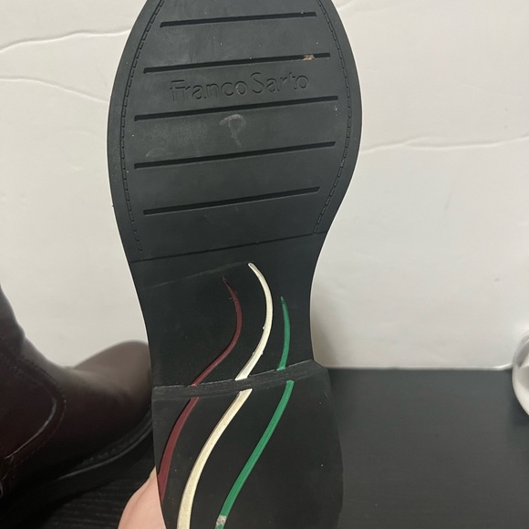 Franco Sarto Women’s Size 8 Zip Up Combat Boot Brown Leather Ankle Moto Boot - Picture 4 of 9